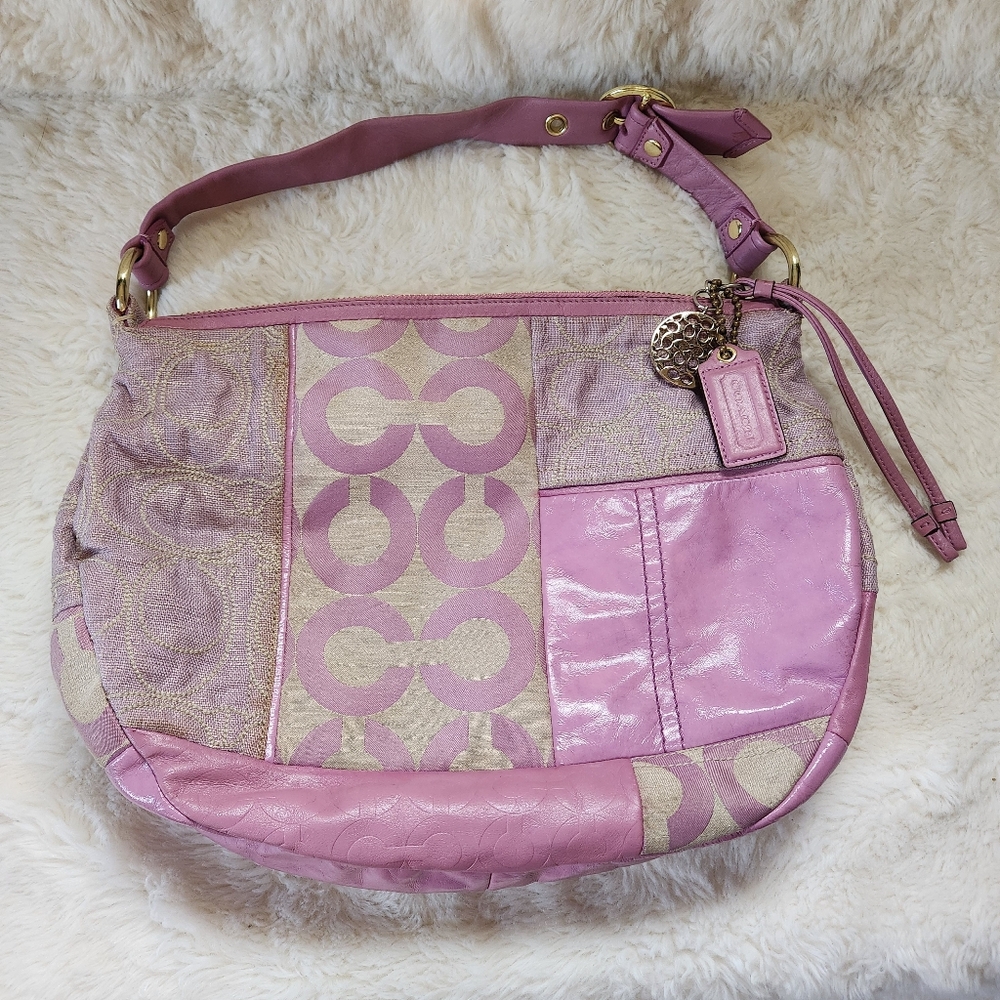 Coach Ali Patchwork Pieced Hobo Bag Y2K Purple - Picture 2 of 16